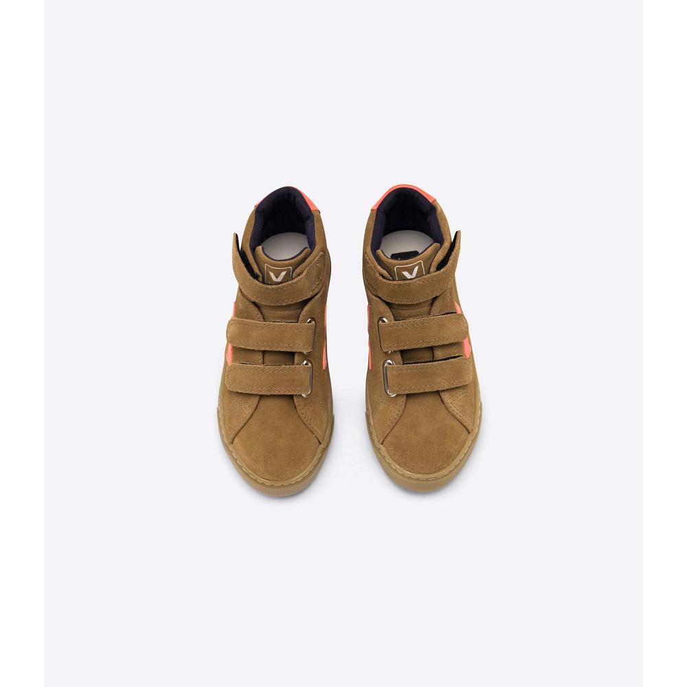 Veja ESPLAR MID SUEDE Kids' High Tops Brown | CA 679PJJ